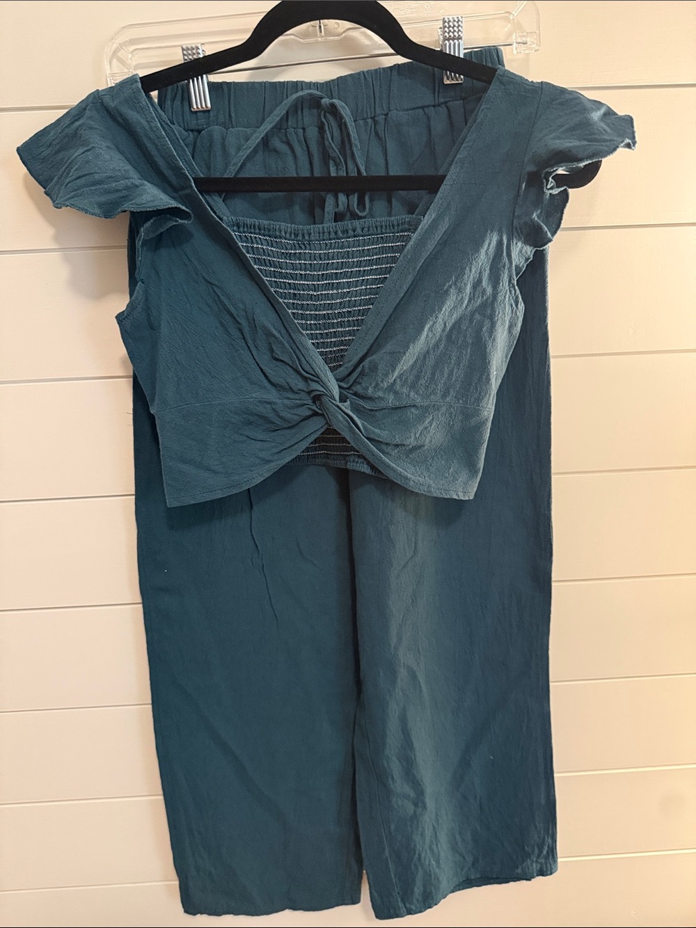 Teal Linen Two Piece Set